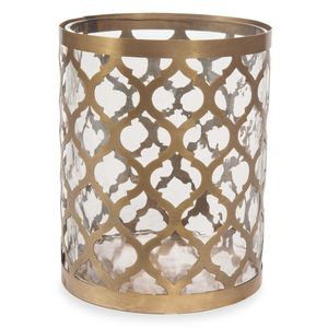 Bougeoir décoratif en fer avec un délicat travail floral découpé au laser adapté aux manteaux de table ou aux décorations d'événements - Product Image 1