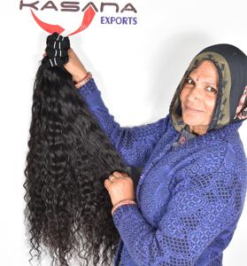 Paquete crudo negro mujeres indio sin procesar cutícula alineada 100% máquina de ondas vírgenes naturales extensiones de cabello humano de doble trama - Product Image 4