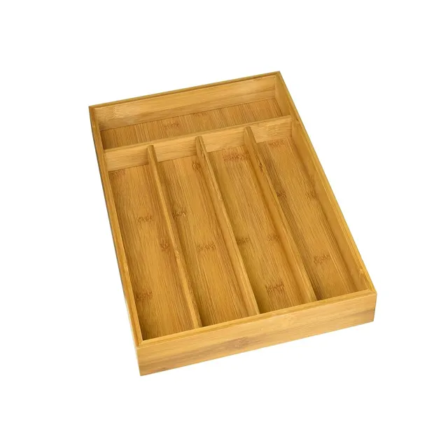 wholesale bamboo expandable silverware drawer organizer cutlery storage tray utensil organizer for kitchen