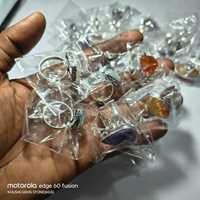 Bagues en argent plaqué de haute qualité au design unique et multi-styles, avec pierres naturelles d'agate, certifiées, tendance et élégantes, emballées dans une boîte, bijoux KHUSHI