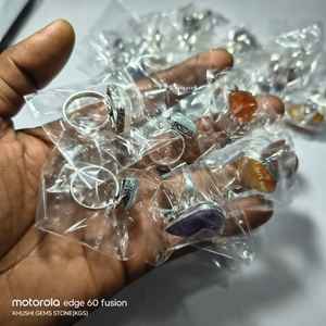 Bagues en argent plaqué de haute qualité au design unique et multi-styles avec pierres naturelles, bijoux tendance et élégants, cadeau de mariage emballé - Product Image 2