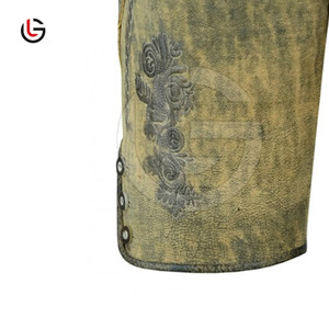 OEM Custom <b>Men's</b> Fashion German Lederhosen Bavarian Cowhide Sweat Leather Knee <b>Shorts</b> For <b>Men</b> Solid <b>Pattern</b> Festival Clothing - Product Image 4