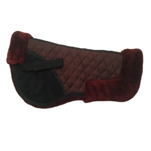 Flauschiges, atmungsaktives, echtes Merino-Schaffell-Pferdes attel kissen mit Poly cotton futter Anpassbares Reit polster - Product Image 1