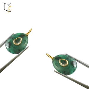 Colgante de Esmeralda Natural con Incrustaciones de Circonio, Plata de Ley 925, Colgantes Finos al por Mayor para Mujeres y Niñas - Product Image 3