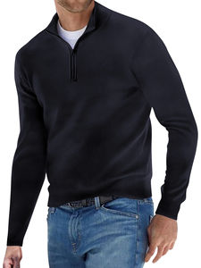 OEM personnalisé demi-fermeture éclair Gym Active Wear sweat-shirt surdimensionné demi-fermeture éclair pour hommes basique coton mélangé demi-fermeture éclair sweats - Product Image 5