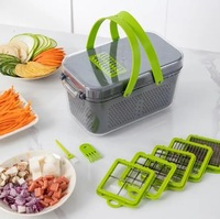 Hachoir manuel multifonctionnel en plastique pour légumes, coupe-légumes et trancheuse d'oignons – Offre Spéciale