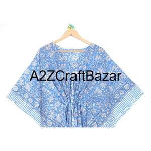 Vestido Casual Ligero y Lavable, 100% Algodón Puro, Cuello en V, Estilo Túnica Midi, con Borlas, Estampado Floral Bohemio, Manga Corta - Product Image 3