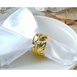 Anneaux de serviette en feuille d'argent créatifs décor de Table accessoire de salle à manger en métal de haute qualité pour les fêtes et la maison porte-serviettes de table - Product Image 2