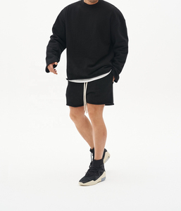 Costume de jogging avec logo personnalisé pull de sport Streetwear pull sweat-shirt deux pièces short et ensemble de survêtement pour hommes survêtement - Product Image 5
