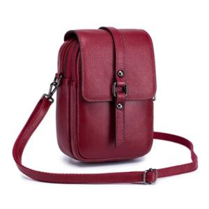 Bolso bandolera de cuero vacuno genuino para mujer, de uso diario, con textura lisa y granulada. - Product Image 3
