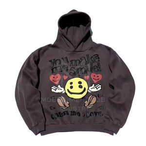 Meilleures ventes de sweats à capuche à manches longues avec impression bouffante pour hommes, couleurs personnalisées, vêtements d'hiver décontractés, techniques de teinture unies - Product Image 1