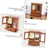 1pc Boîte à bijoux Boîte à bijoux en bois Cabinet à bijoux en bois Délicat Boucle d'oreille Cas de maquillage Organisateur de bijoux en bois Cas