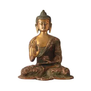 Thủ công Antique Brass Phật trong thiền định pose Tôn Giáo bức tượng bức tượng cho trong nhà trang trí nội thất SNE-748