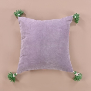 ปลอกหมอนอิงออกแบบใหม่ปักลายดอกไม้พร้อมพู่ขนสัตว์ขนาด50x50ซม. สำหรับห้องนั่งเล่น - Product Image 3