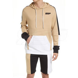 Precio bajo Superventas Invierno Con capucha Casual Sólido Hombres Sudaderas con capucha Pantalones cortos Conjunto 100% Algodón Transpirable Cómodo - Product Image 1