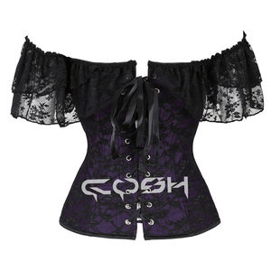 Hauts de fête gothiques à épaules dénudées avec superposition en dentelle pour cosplay - Product Image 6