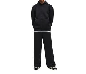 Customized High Quality Winter <b>Oversized</b> Zip Full Length Black Color Men's Hoodie Tracksuits & baggy <b>Sweatpants</b> 100% Cotton - Product Image 1