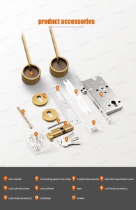 Poignée de porte élégante de haute qualité finition or pour porte principale chambre ou bureau Améliore toute configuration d'intérieur moderne en provenance d'Inde - Product Image 6