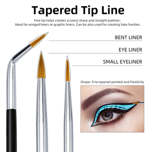 Black Sharp Fine Private Label Liquid Bent <span class=keywords><strong>Eyeliner</strong></span> Brush Super Thin Flat Angle Eyebrow <span class=keywords><strong>Eyeliner</strong></span> Corrector Brush - Product Image 4