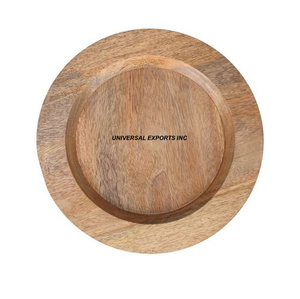 Assiette de chargeur naturelle en bois de haute qualité faite à la main sous l'assiette classique élégante nouvelle assiette de chargeur en bois fantaisie - Product Image 1