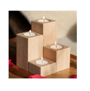 Portavelas de Diseño Estándar con Diseño de Madera y Frasco de Madera para Decoración de Fiestas, Diseño Personalizado Disponible - Product Image 3