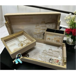 Exportador indio Bandeja de servir de metal hecha a mano Bandeja decorativa ecológica para servir comidas o bebidas Precio de fábrica - Product Image 4