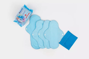 Ensemble de serviettes en tissu réutilisables bleues super absorbantes, écologiques, respirantes et sanitaires, Kit exportateur à bas prix - Product Image 3