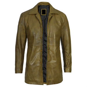 Abrigo Largo de Cuero Genuino para Hombre, de Alta Gama, Hecho a Mano, Ecológico, Transpirable, de Secado Rápido, Grueso, para Invierno - Product Image 6