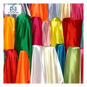 Elegante tela de satén sólido teñido poliéster spandex elástico impreso ropa de dormir pijama tela mayorista proveedor exportador - Product Image 3