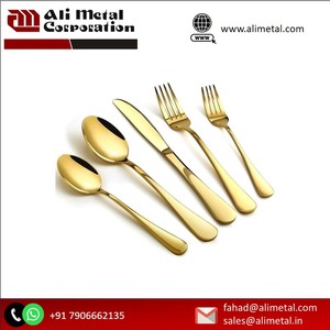 Established Design Decent Flatware Stainless Steel <b>Set</b> <b>Golden</b> Polished Dinnerware <b>Cutlery</b> <b>Set</b> Tableware For Event Party Hotels - Product Image 5