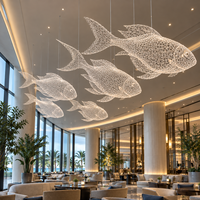 Lampu Gantung Awan Jaring Logam, Pemasangan Lampu Plafon Seni Kawat Kustom, Lampu Gantung Modern Bergaya Patung untuk Hotel, Mal, Atrium