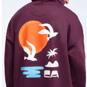 Sudadera con capucha de mezcla de algodón 100% de gran tamaño para hombre, Sudadera con capucha de punto de invierno con estampado de transferencia de calor Digital personalizada - Product Image 2