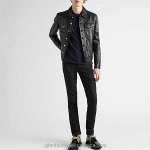 Veste courte en cuir nubuck avec col personnalisé et poches plaquées pour homme et femme antibactérienne - Product Image 5