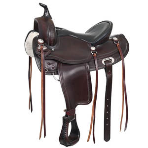 Selle de cheval western en cuir américain REHMAT NOOR INDUSTRY, best-seller, avec logo personnalisé, quincaillerie en laiton nickelé - Product Image 2