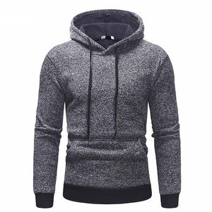 Sudadera con capucha de lana de algodón 100% de alta calidad para hombres, ropa de invierno teñida Lisa informal - Product Image 2