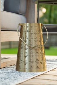 Gold <b>Metal</b> Outdoor Home & Garden Enhancement Laser Etched Christmas Decorative Lanterns & <b>Candle</b> <b>Holders</b> <b>Black</b> <b>Candle</b> Jars - Product Image 5