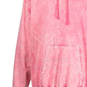Sudadera con Capucha para Hombre, Estilo Lavado Ácido, Transpirable, Impermeable, de Alta Calidad, Algodón y Poliéster, Diseño Liso, Técnica de Teñido Sólido, para Invierno - Product Image 3