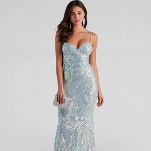 Nuevo Diseño de Vestido de Noche Largo hasta el Suelo con Escote Profundo en V, Sin Mangas y Abertura Lateral para Mujer - Product Image 4