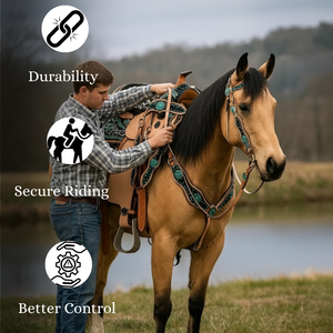 Selles de cheval en cuir occidental de haute qualité Barrel Racing et Trail Pleasure Tack - Product Image 3