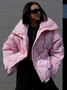 Veste matelassée unisexe personnalisée avec col montant et veste d'hiver respirante en polyester avec logo sur le devant - Product Image 5