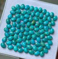 Pierres précieuses en vrac cabochon ovales en turquoise d'Arizona, de haute qualité, polies, couleur feu bleu, pour la fabrication de bijoux