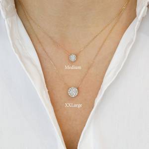 จัดส่งเครื่องประดับที่ดี14K สร้อยคอเพชรเม็ดเดี่ยวกลมสีทองธรรมชาติพร้อมเชือกผูกที่สามารถปรับได้ - Product Image 5