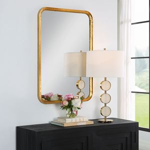 Specchio da parete in oro dorato con cornice in stile Vintage specchio decorativo rettangolare con finitura per la casa specchio per la vanità del bagno - Product Image 3