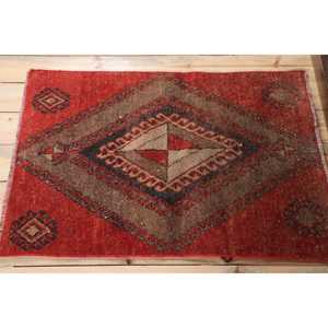 2.4x3.3 ft Rug, Turkish Rug, Vintage <b>Red</b> <b>Wool</b> Moroccan Rug - Product Image 3