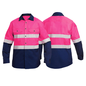 Ensemble de vêtements de travail à bandes réfléchissantes à manches longues, chemise réfléchissante de sortie de vêtements de travail de construction avec veste réfléchissante à logo - Product Image 3