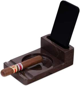 Cenicero de Mármol Negro Genuino con Almacenamiento de Accesorios, Accesorio de Fumar de Lujo para Oficina en Casa - Product Image 3