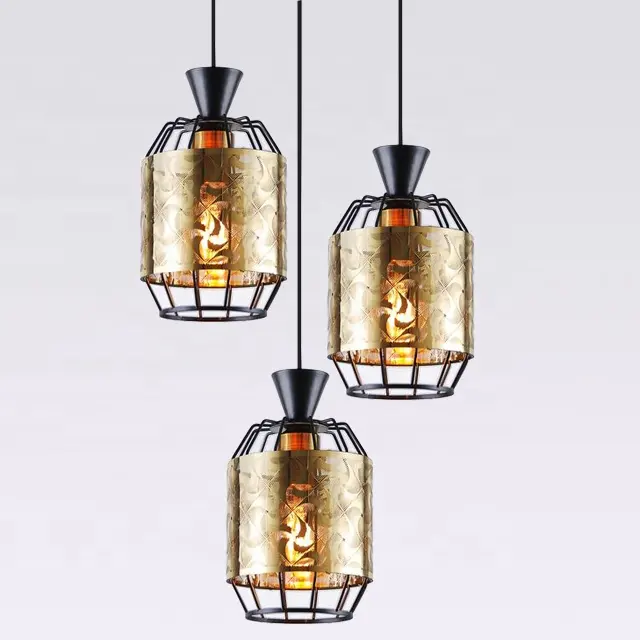 New Arrivals Simple styles Metal Lamps Single and Three heads Gold Black White Pendant Light Fixture Dining Living Room indoor