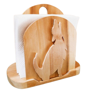 Porte-serviettes en bois d'acacia pour table de cuisine et de salle à manger Distributeur de serviettes en bois droit Boîtes à mouchoirs Décoration - Product Image 6