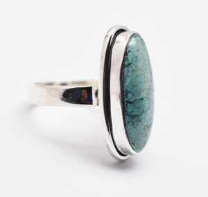 Anillo de Turquesa Natural, Joyería Fina, Plata de Ley 92.5, Anillos de Turquesa Azul, Anillo Boho de Diseñador, Piedra Preciosa, Regalo de Navidad - Product Image 4