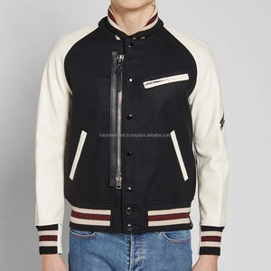 Chaquetas universitarias de béisbol para hombre de talla grande, venta al por mayor, chaquetas con letras en blanco, chaqueta de retazos con letras lisas y logotipo personalizado para hombre - Product Image 3